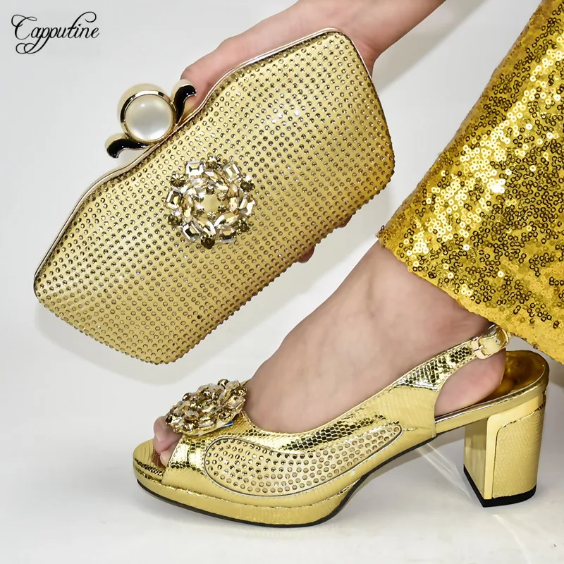 Charming party sets African sandal shoes matching with evening bag set for lady 688-9in sky blue heel height 8cm | Обувь