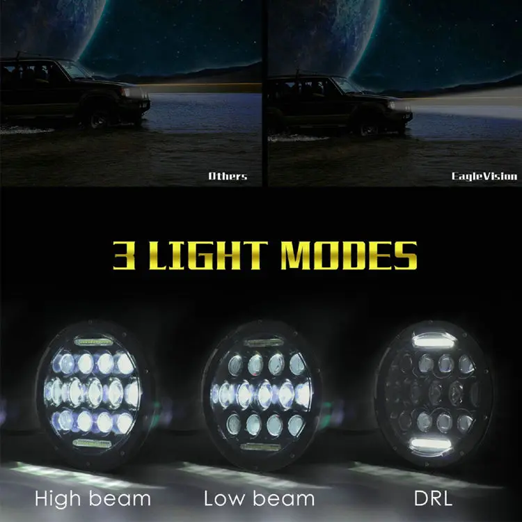 

led lights car accessories 2021 HotSale 7 Inch Round 300W 4x4 Car LED Headlight bulbs For 7" off road Wrangler