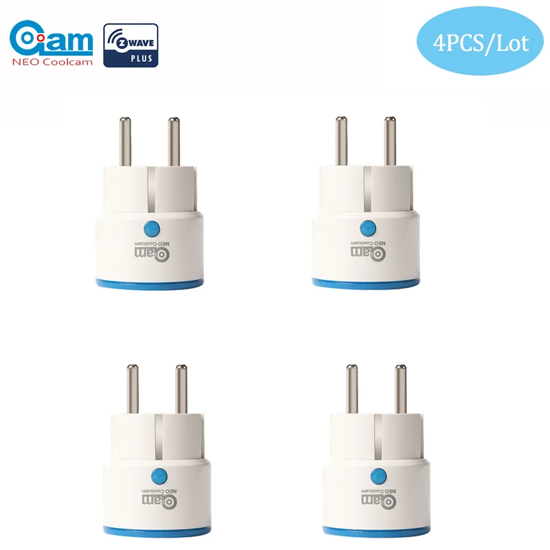 NEO COOLCAM 4PCS/lot NAS-WR01ZE Z-wave Plus Smart Power Plug EU 868.4Mhz Socket Smart Home Automation Alarm System Home