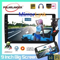 car radio 9 inch 2 din android 8 1 mp5 support wifi bluetooth gps dual usb app fm sd video output mirror link multiple languages