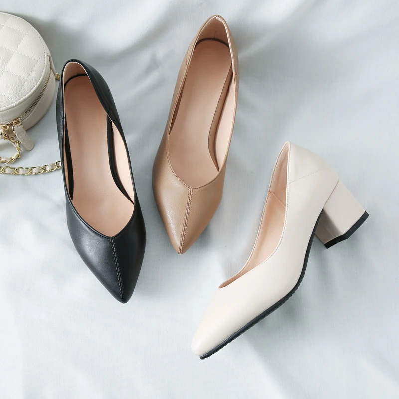 2020 sexy Women Pumps High Heels Shoes Female Fashion Patent leather Thick Heel Ladies Shoe Pointed Toe Wedding | Обувь