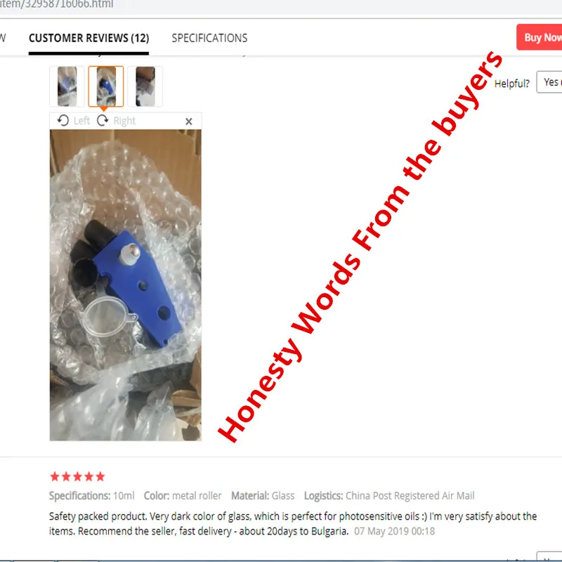 10 мл пустой Янтарный Толстый Стеклянный рулон эфирного масла для фотографий с