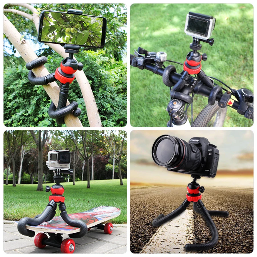 

MAMEN 30cm Outdoor Octopus Tripod Match With Fill Light Bluetooth Selfie Controller For SLR Camera Phone Gopro Vlog Shooting KIT