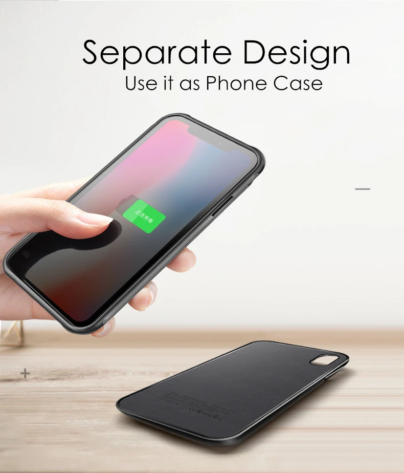 Для iPhone Xs XR Корпус Зарядного устройства 2 в 1 светодиодный дисплей ультратонкий магнитный беспроводной Powerbank для iPhone Xs аккумулятор Max чехол