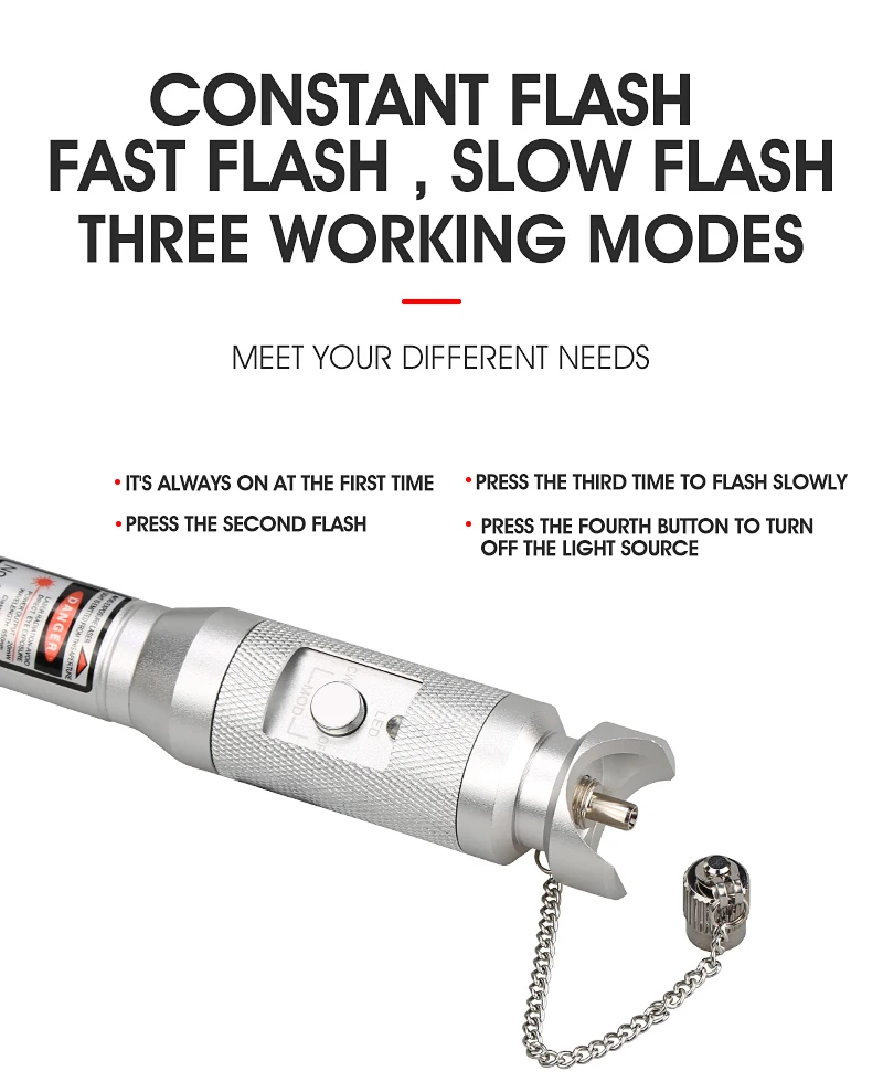 Silver 10km/20km/30km Red Light Source Fiber Tester Pen Visual Fault Locator Compliant SC ST FC Connector