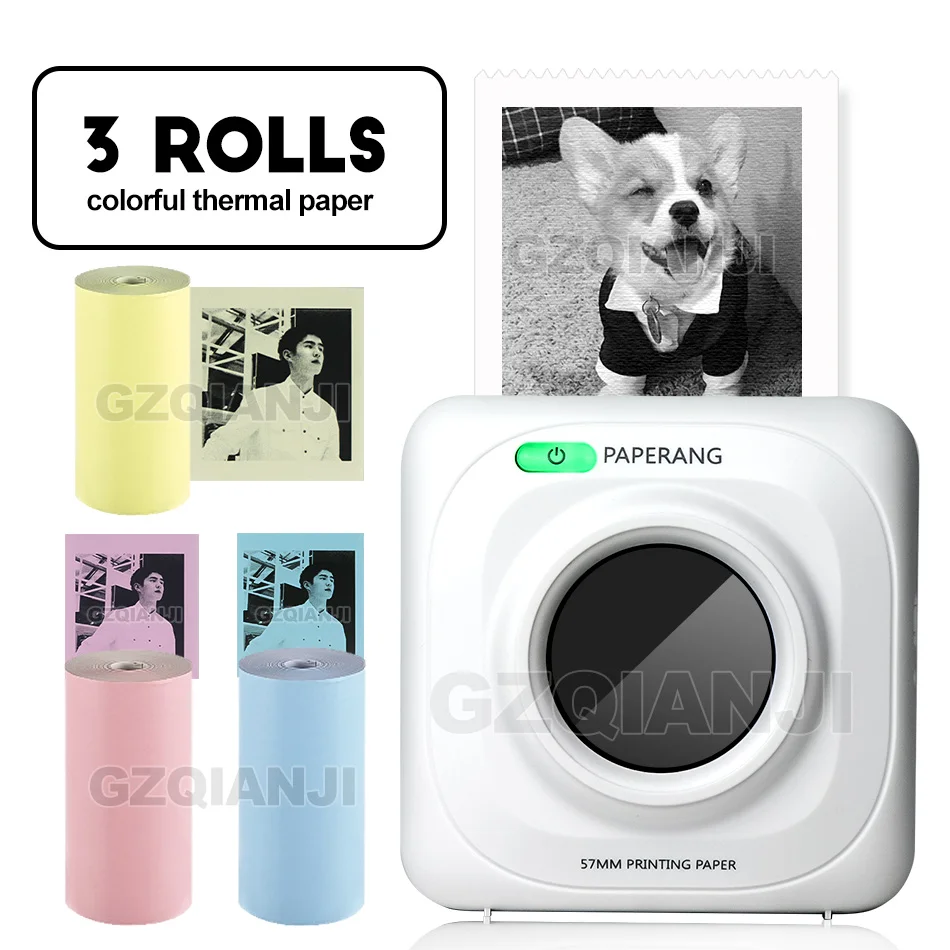Add 3Color Paper PAPERANG P1 принтер термальный фото Портативный Bluetooth 4,0 телефон беспроводное соединение мини карманные принтеры для iOS Android Windows - color: Add 3Color Paper
