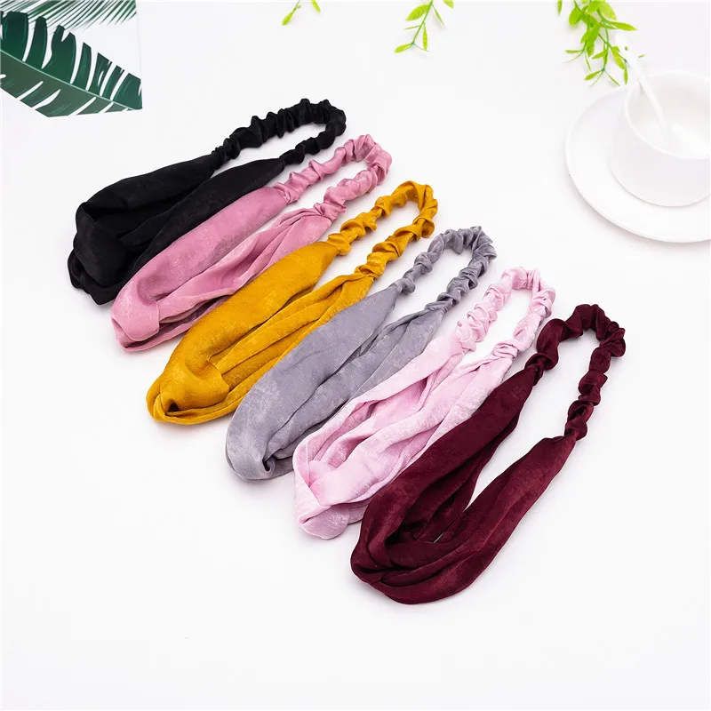

2019 New Arrival 8 Colors Cotton Silk Hair Band Women Girl Fashion Headbands Hair Accessories