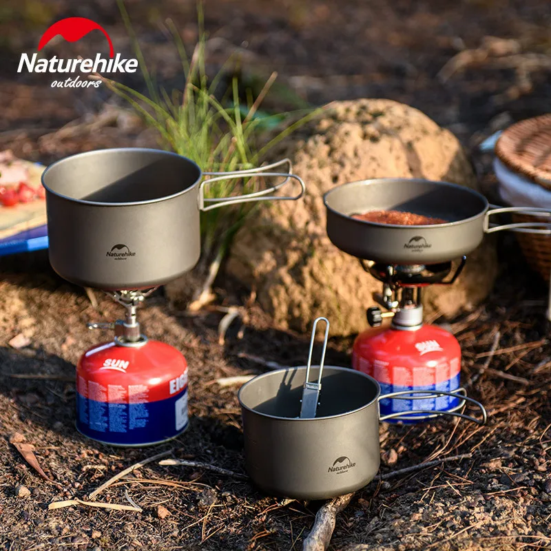 Naturehike легкая высокопрочная Титановая посуда для кемпинга на открытом воздухе