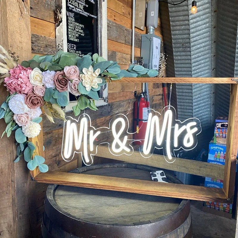Изготовленный На Заказ неоновый светильник только Mr &amp Mrs светодиодный настенный