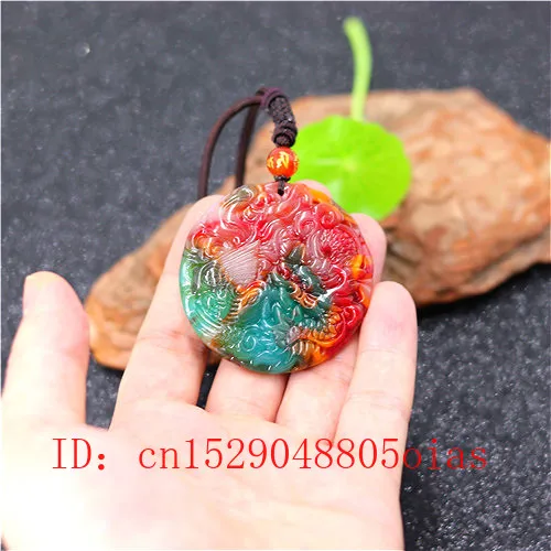 Натуральный Нефритовый камень Hetian Дракон Ожерелье Феникса китайские ювелирные