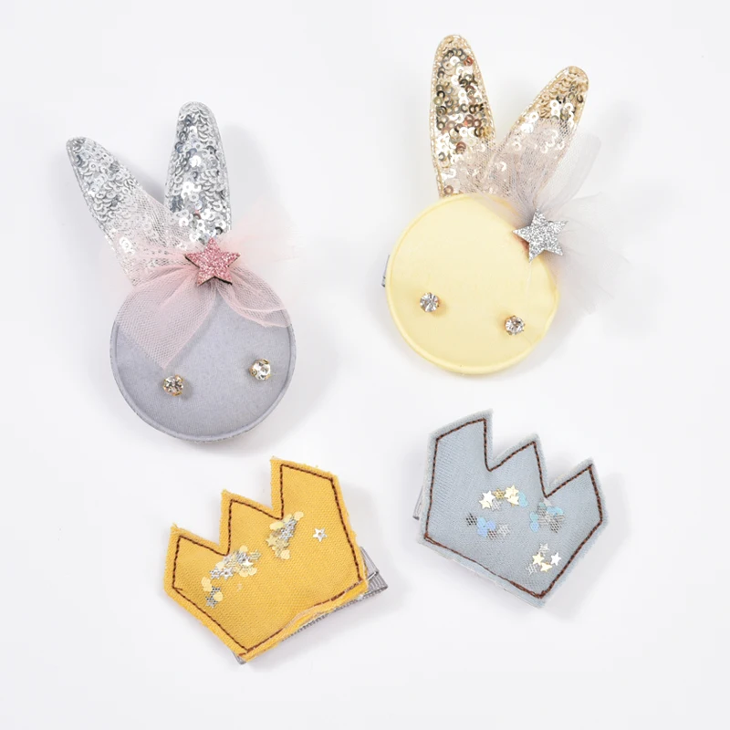 Детские милые цветные заколки для волос с кроличьей короной Свинкой кошкой