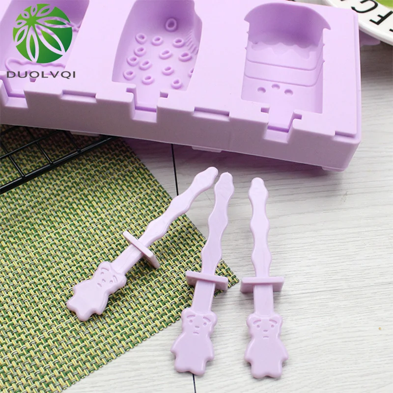 Duolvqi DIY Мороженое Плесень с крышкой и силикона кубики льда лоток Замороженные