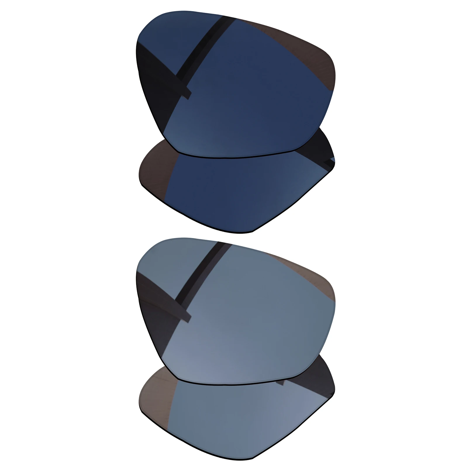Bsymbo 2 Pairs Pitch Black & Sliver Grey Polarized Replacement Lenses for-Oakley Field Jacket OO9402 Frame