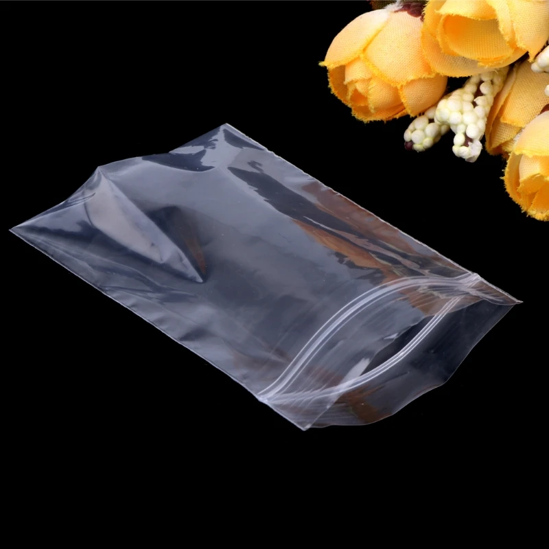 

87HC 100pcs Resealable Plastic Seal Zip Lock Bags Transparent Clear Poly Bag 5cmx7cm