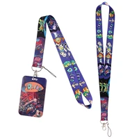 ad1409 90s anime lanyard for key chain id credit card cover pass mobile phone neck straps badge holder key ring accessories