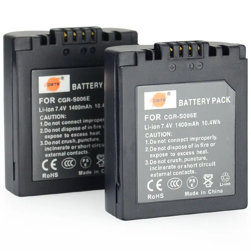 2 шт. 1400 мАч 7 4 V DSTE CGR-S006E DMW-BMA7 Камера Батарея 1 * DC Зарядное устройство для цифрового