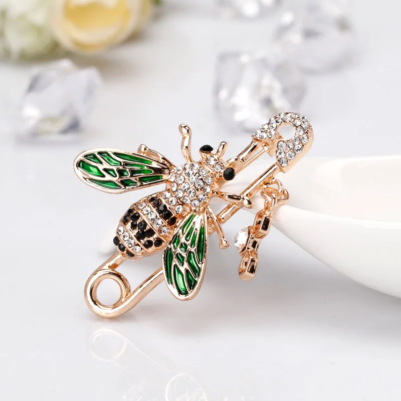Dream Candy 2019 New Style Rhinestone Bee Brooches for Women Enamel Pins Sweater Accessories Creative Insect Jewelry Fashion | Украшения и