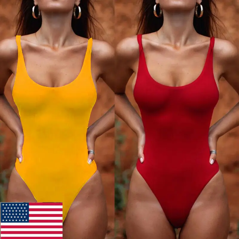 Женский цельный купальник Монокини пуш-ап с открытой спиной пляжная одежда