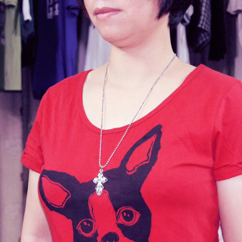 Мода 925 Серебряное ожерелье женские колье с подвеской в виде креста популярная