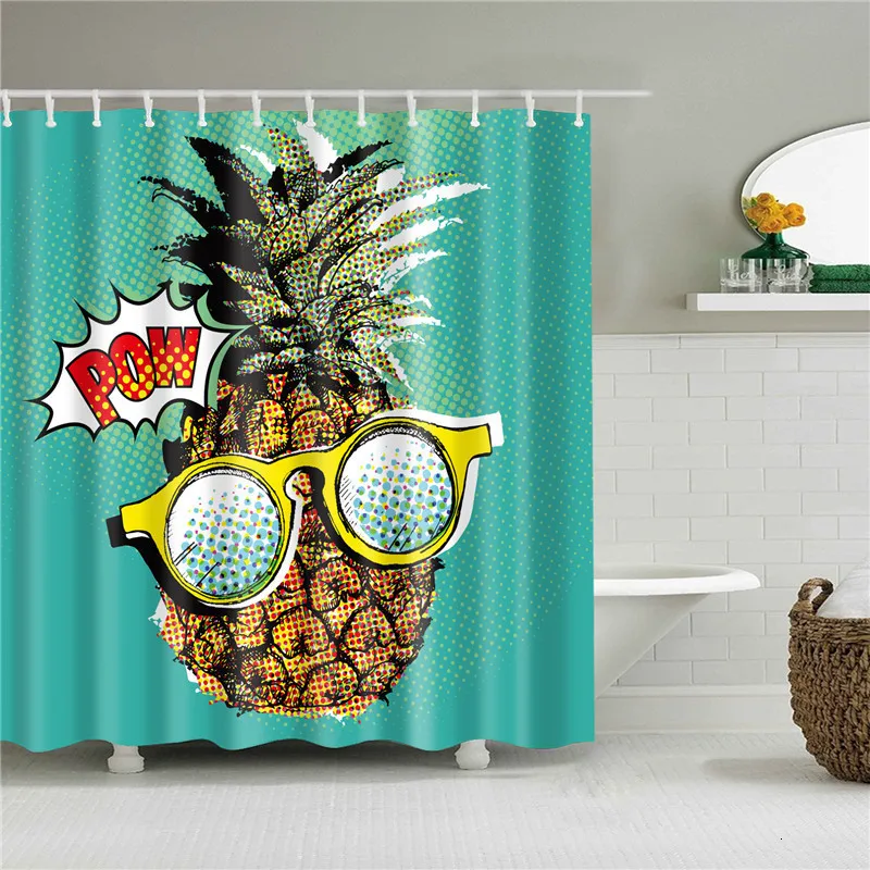 Плакат с ананасом занавеска для душа набор занавесок ванной комнаты моющийся