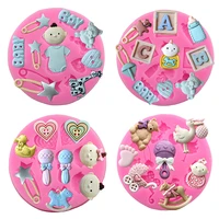 diy silicone baby shower party fondant mold for cake decorating silicone mold fondant cake sugar craft moulds tools