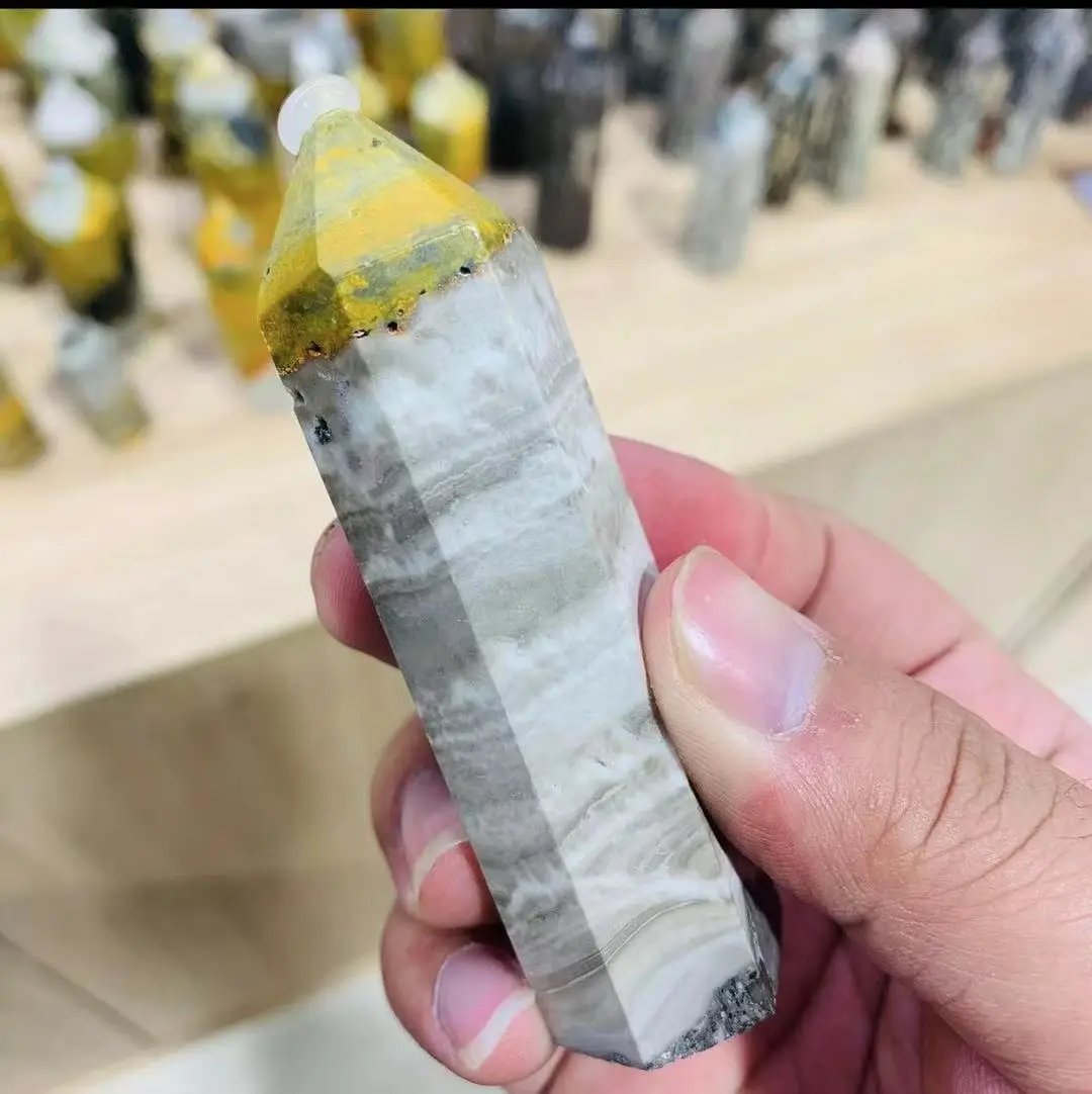 

Bumblebee Crystal Pillar, Home Decorative, Energy Healing Crystal