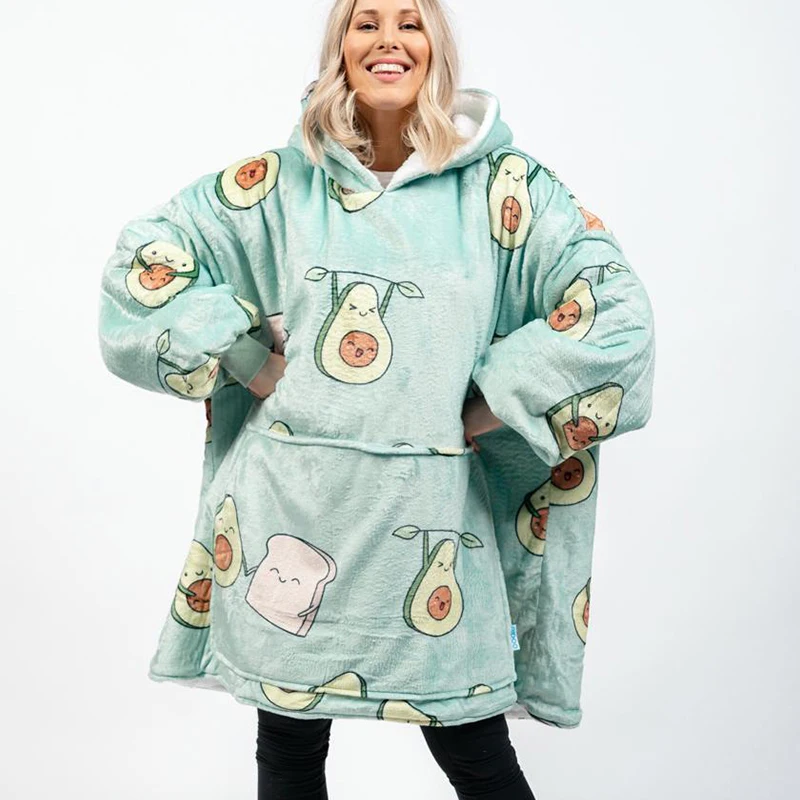 

Fun Print Plus Thick Cotton Flannel Oversized Sweatshirt Dress Women Unisex Warm Winter Tops 2020 New Homewear Casual Pullovers