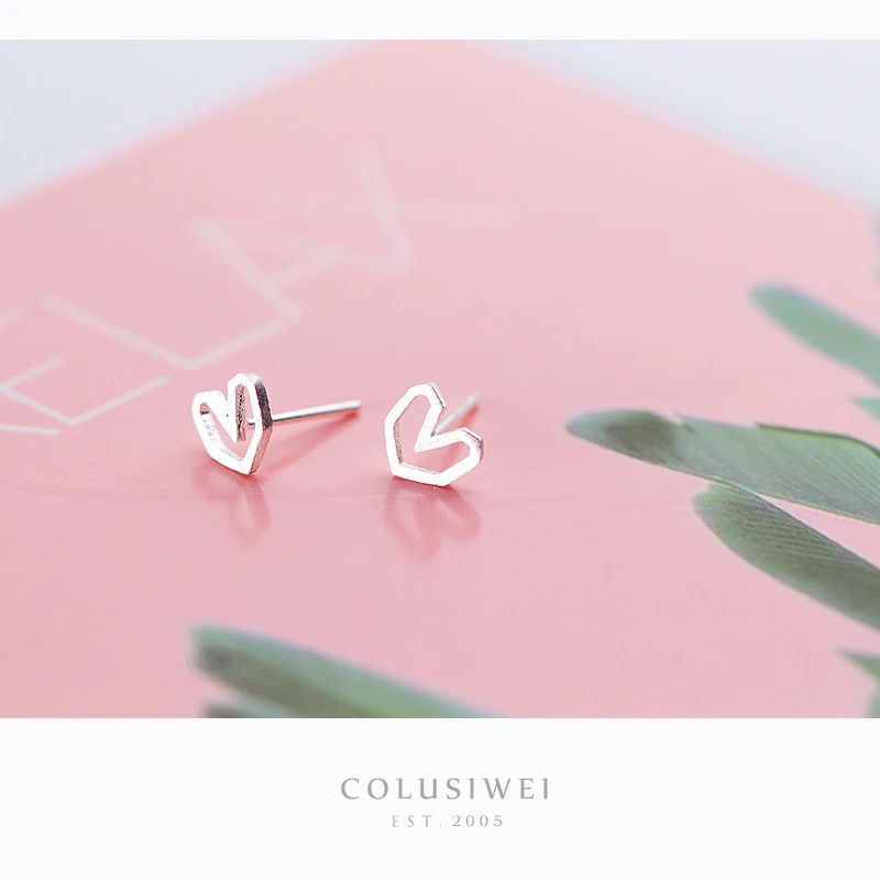 Colusiwei 100% стерлингового серебра 925 пробы Модный Романтический Вырез в форме сердца