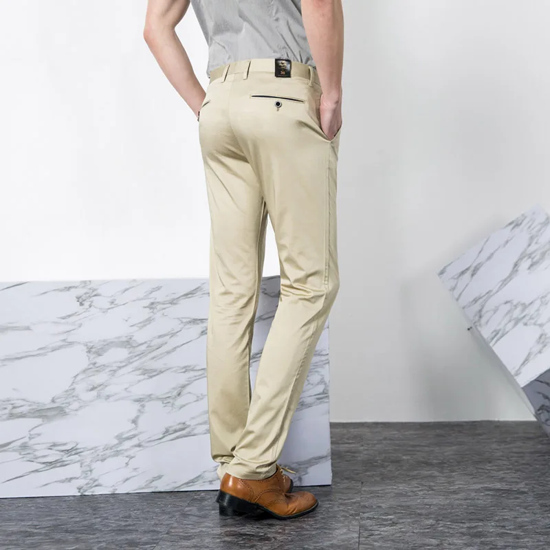 Брюки мужские повседневные деловые модные облегающие Стрейчевые штаны длинные