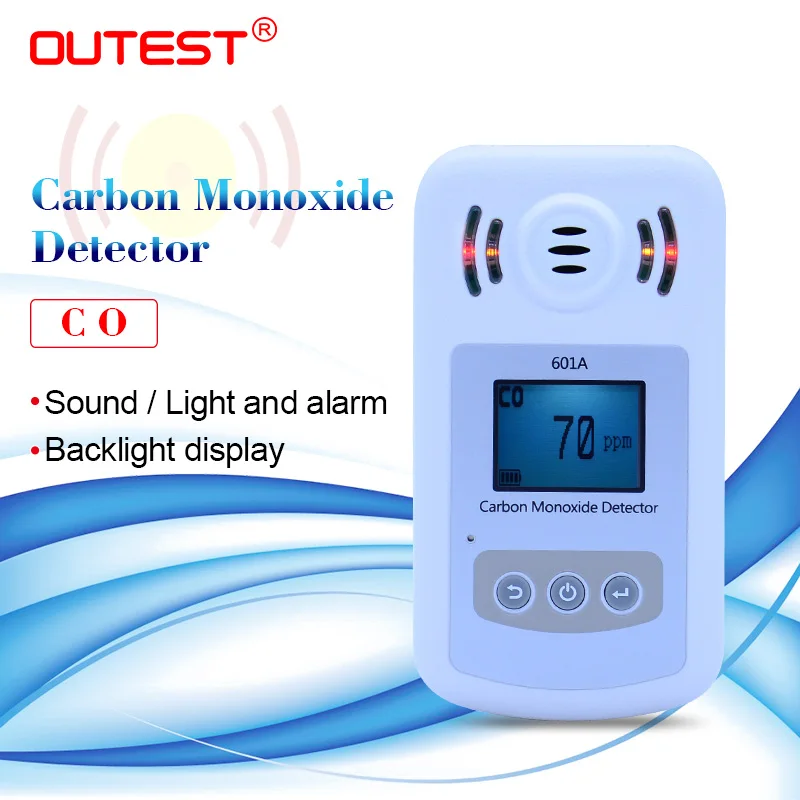 OUTEST цифровой детектор CO оксида углерода анализатор газа токсичного с