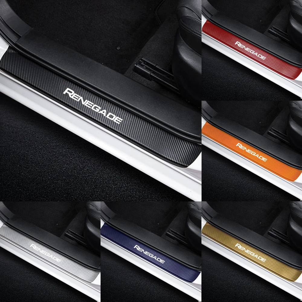 4 шт. Автомобильная наклейка на порог из углеродного волокна для jeep renegade Patriot Wrangler