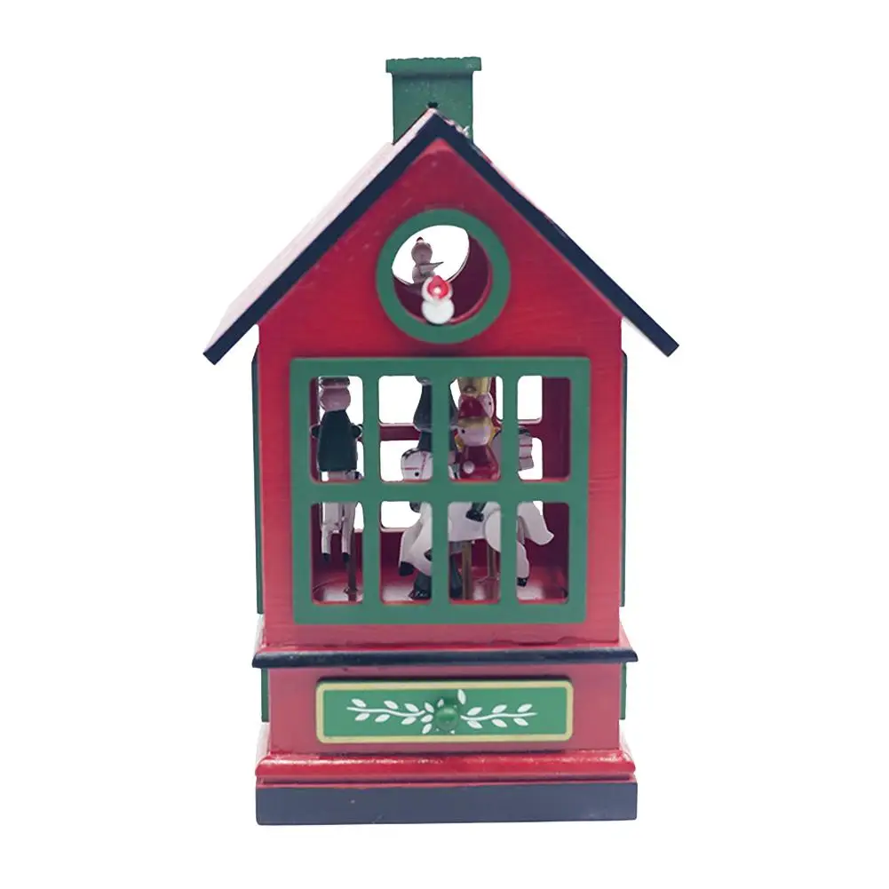 Креативная Деревянная Рождественская карусель в античном стиле Музыкальная