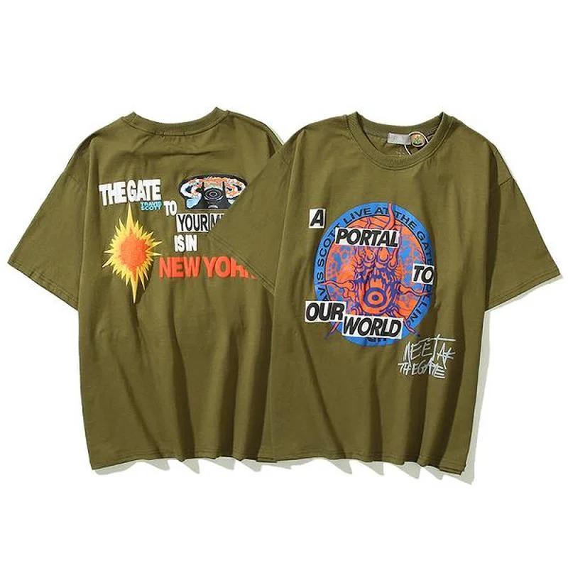 

22SS Music Festival Tour Cactus Jack T Shirt Men Women EU Size 100% Cotton TRAVIS SCOTT Top Tees Streetwear Summer Demon Slayer