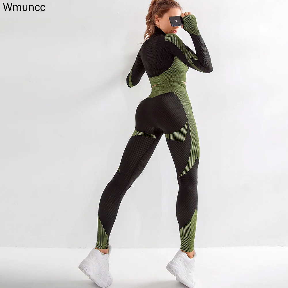 Бесшовные леггинсы для спортзала Wmuncc женские непрозрачные Спортивные