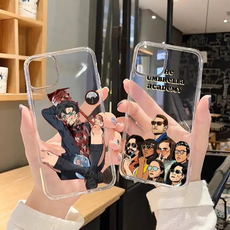 

Umbrella Academy Hollow Phone Case Transparent for iPhone 6 7 8 11 12 s mini pro X XS XR MAX Plus SE cover funda Shell