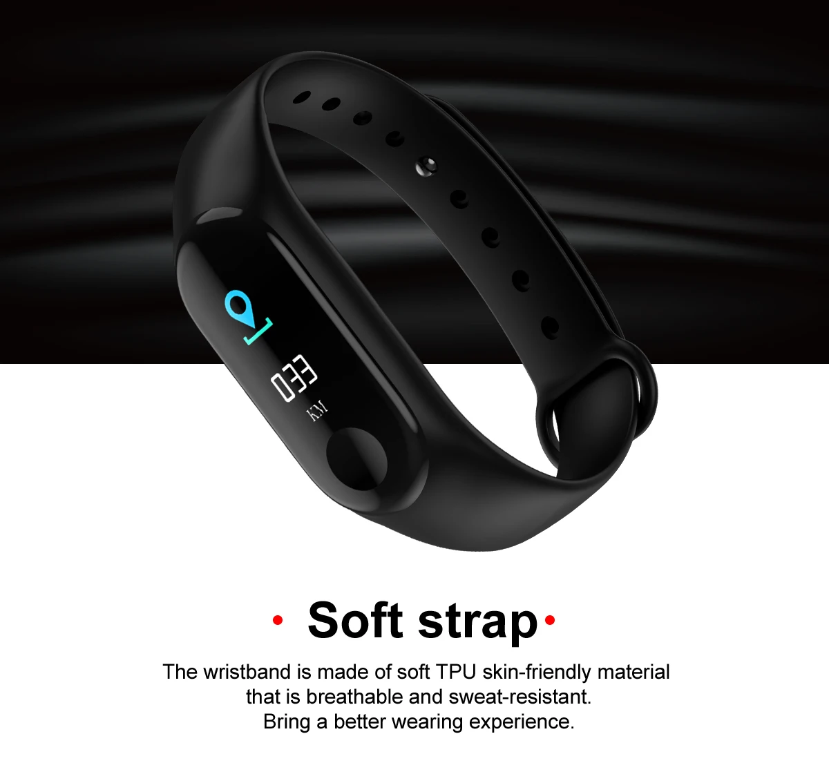 Цветной экран AMOLED для смарт браслета Band 3 Смарт браслет mi band Водонепроницаемый