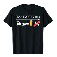plan for the day coffee boating beer sex funny boating shirt top t shirts outdoor new cotton tops tees comfortable for men