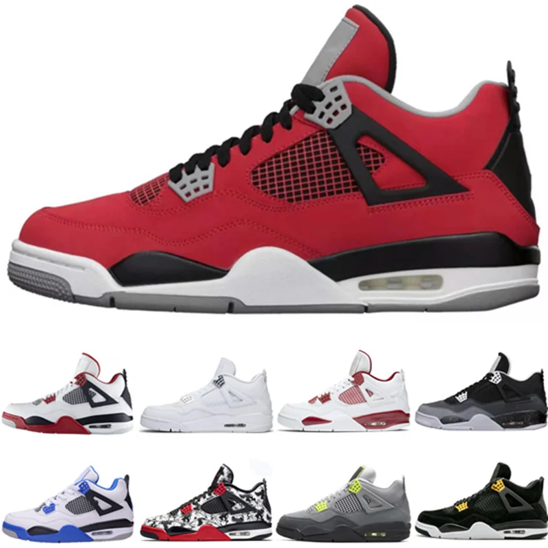 

Homens basketballshoes retro 4 trovo puro dinheiro criado legal greyflight militar preto designer trainerssport tênis meninos