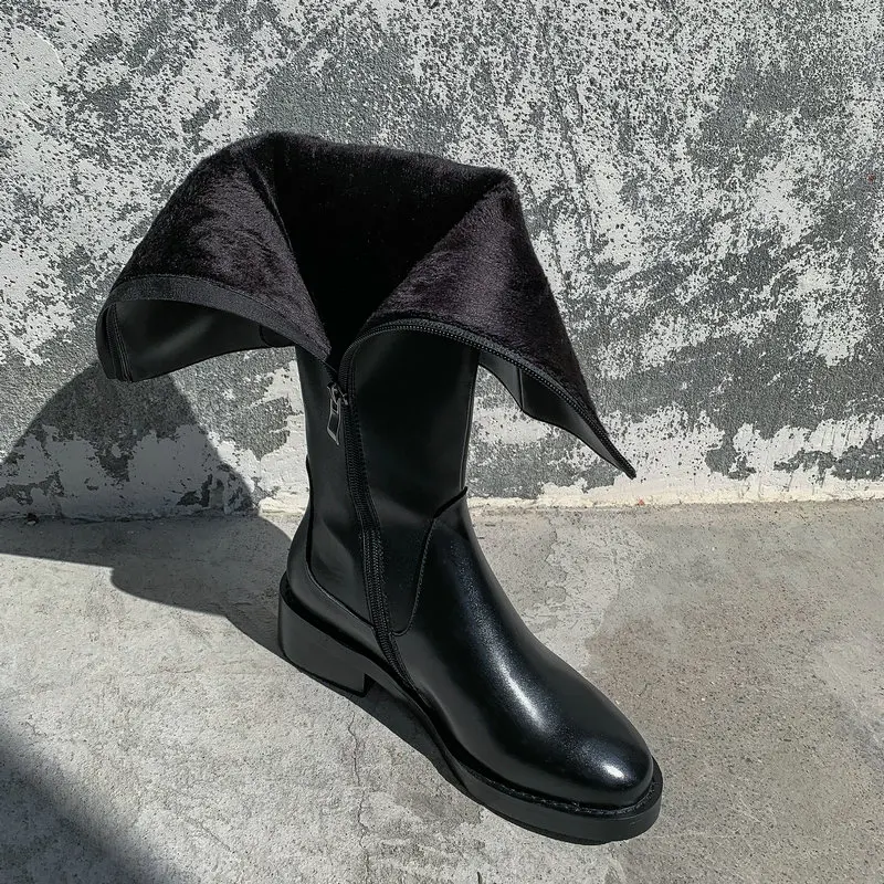 Дизайнерские Сапоги с высоким голенищем из натуральной кожи Пикантные женские