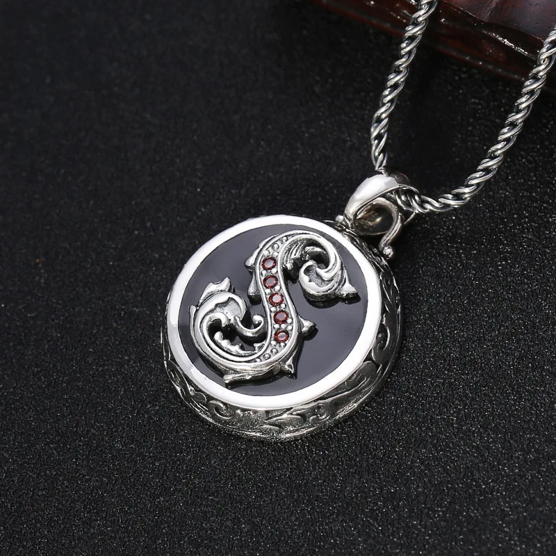 Real 100% 925 Sterling Silver Inlaid Natural Stone Necklace Pendant Fashion Jewelry making 2019 Men Women Thai silver | Украшения и