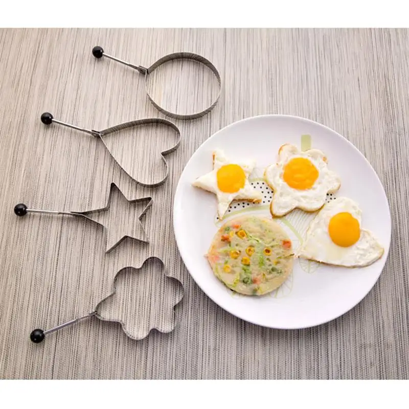 

1Pcs Egg Ring Mold Stainless Steel Fried Egg Mold Pancake Bread Egg Heart And Star Shape Decoration Cocina Accessories Egg Tool
