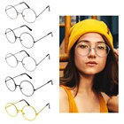 Винтажные круглые прозрачные очки, женские прозрачные линзы, оправа для очков, женские оптические очки, оправа для мужчин, подарок унисекс