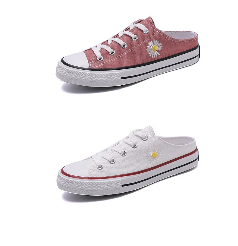 

New 2020 Spring Summer Women Canvas Shoes Flat Sneakers Women Casual Shoes Low Upper Lace Up White Shoes