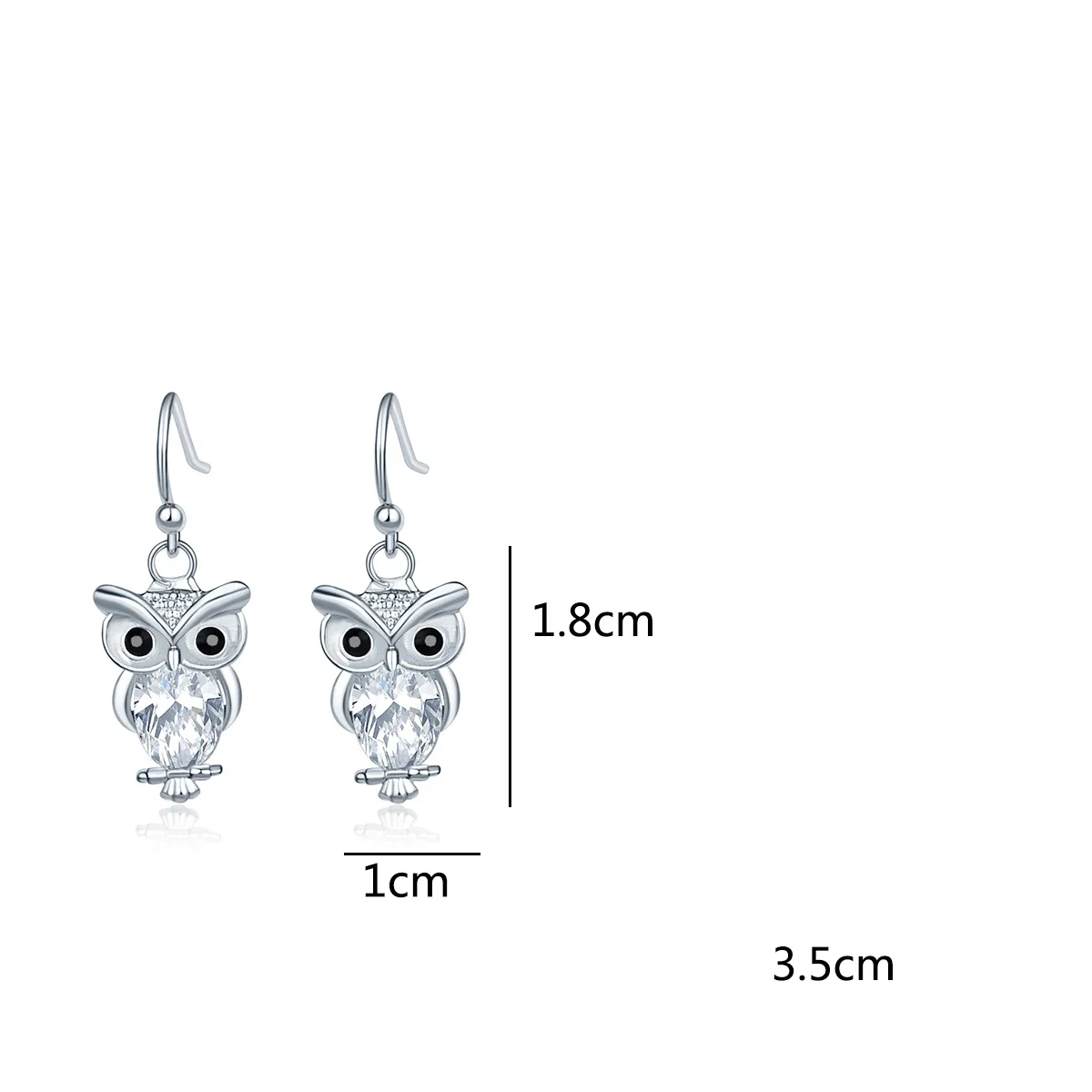 

Fashion hot sale rose gold zircon earrings women's wild small fresh European and American cute owl earrings wedding jewelry gift