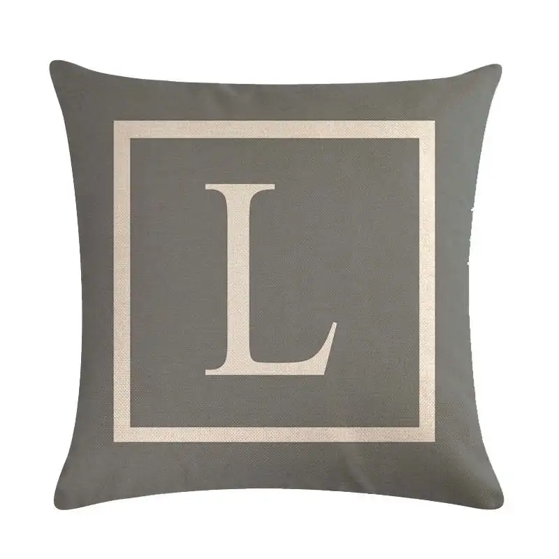 Текстура серый чехол для подушки с буквами 26 английские подушка крышка из льна