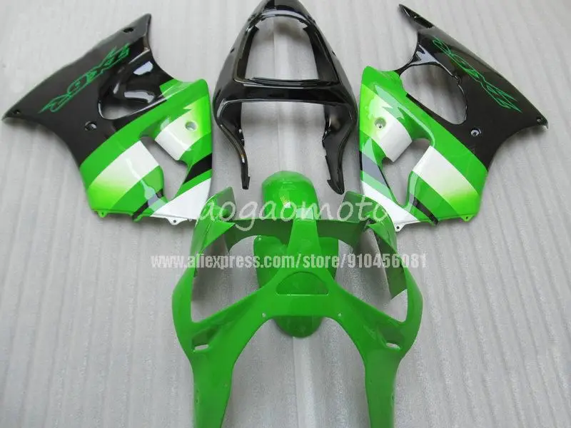 Комбинезоны для зеленый черный KAWASAKI обвесы ZX 600 6 R ZX636 ZX6R 00 01 02 636 6R ZX600 2000 2001 2002