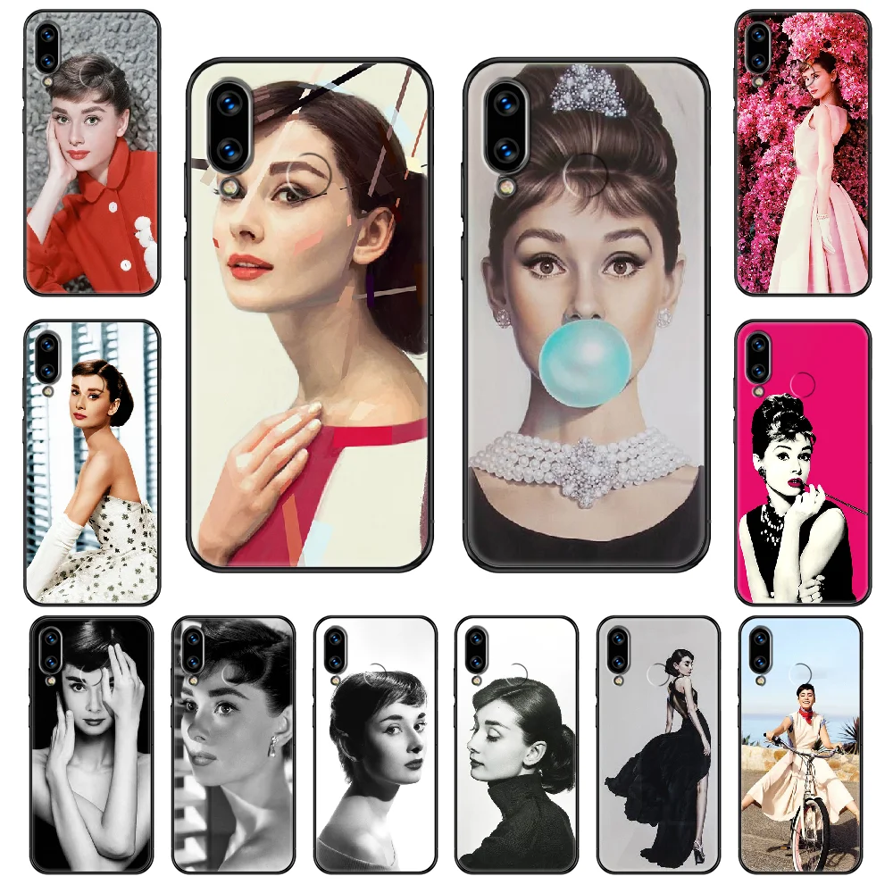 Чехол для телефона с изображением Одри Хепберн Huawei Honor Mate 5 7 8 9 10 20 i A X Lite Pro черный
