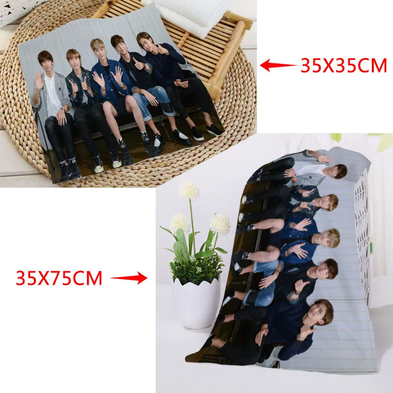 Новые полотенца B1A4, размер 35x35 см, 35x75 см, квадратные, цветочные, хлопковые полотенца для лица, ткань с логотипом на заказ