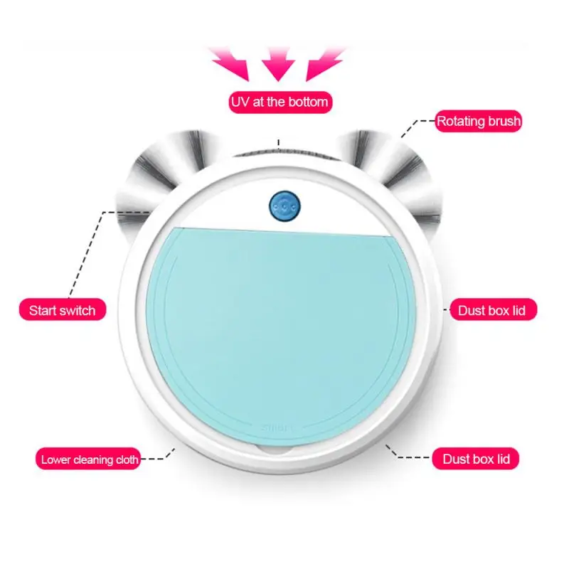 Новый 1800Pa полностью автоматический умный робот пылесос края пола для уборки пыли