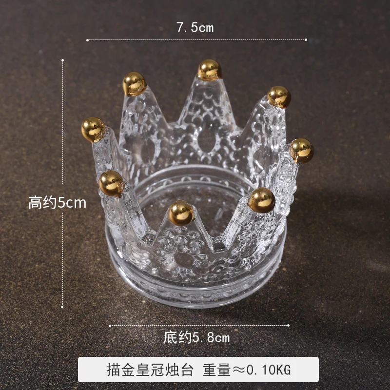 Скандинавский стеклянный стол золотые геометрические подсвечники подсвечник